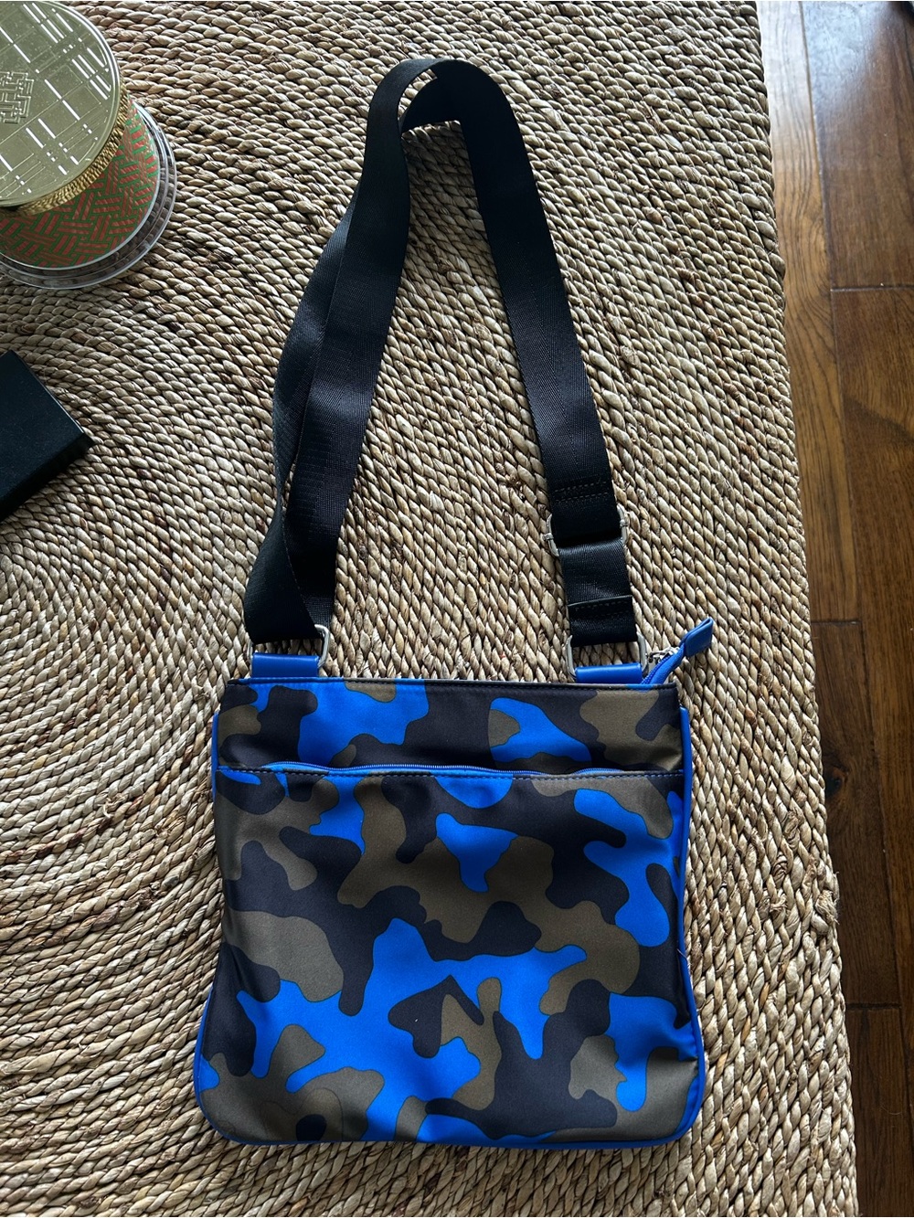 Ah Dorned brand blue camo crossbody bag